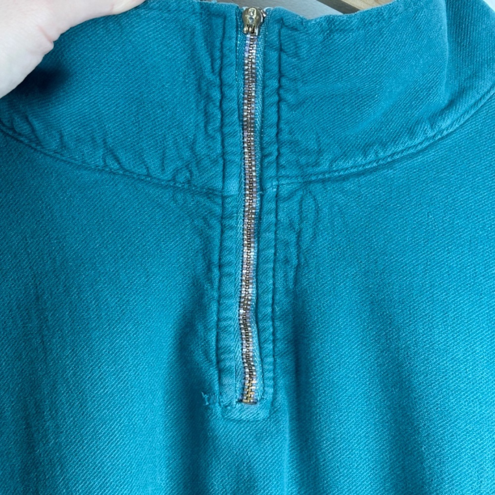 VTG American Outdoorsman 1/4 Zip Sweatshirt XXL 100% Cotton Distressed Pockets - Picture 3 of 12